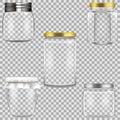 Set of empty glass jars for canning Royalty Free Stock Photo