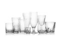 Set of empty glasses for different drinks Royalty Free Stock Photo