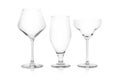 Set of empty glasses for different drinks Royalty Free Stock Photo