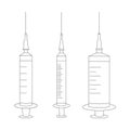 Set of empty medical syringes with a needle, injection and vaccination Royalty Free Stock Photo