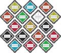 Set of empty multicolored signs for the transport of dangerous goods Royalty Free Stock Photo