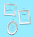 Set of empty picture frames