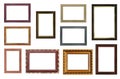 Set of empty picture frames with free space inside, isolated on Royalty Free Stock Photo