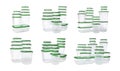 Set with empty plastic containers of different sizes for food on white background Royalty Free Stock Photo