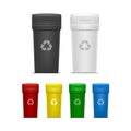 Set of Empty Recycle Bins for Trash and Garbage Royalty Free Stock Photo