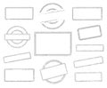 Set of empty rubber stamps