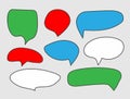 Set of empty speech bubbles. Collection of isolated colorful stickers. Royalty Free Stock Photo