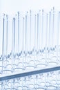 Set of empty test lab tubes on stand Royalty Free Stock Photo