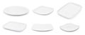 Set of empty white plate isolated on white Royalty Free Stock Photo