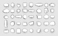 Set of empty white speech bubbles. Blank Speech Bubbles with halftone shadows Royalty Free Stock Photo