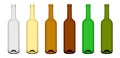 Set of empty wine bottles