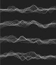 Set of energy chaotic waves. Sound or energy waves for your design. Royalty Free Stock Photo