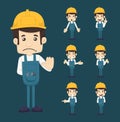 Set of engineer characters poses Royalty Free Stock Photo