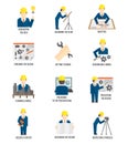 Set of engineer icons Royalty Free Stock Photo