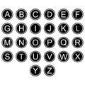 English alphabet letters symbols icons signs simple black and white colored set