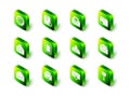 Set Envelope setting, Mail and e-mail, Document folder, Outgoing, box, Upload inbox, and Delete envelope icon. Vector Royalty Free Stock Photo