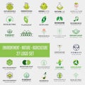 set of environment agriculture logo, icon element collection logo download