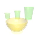 A Set of Environment Friendly PLA Bio Plastic Salad and Juice Dishes