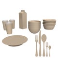 A Set of Environmental Friendly Bagasse Dishes for Eco Friends