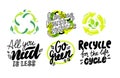 Set of Environmental Labels, Recyclable Triangle Sign, Compostable Waste, Biodegradable Garbage or Litter Logo, Icons