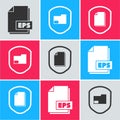 Set EPS file document, Document folder protection and Document protection concept icon. Vector Royalty Free Stock Photo