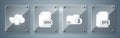 Set EPS file document, Finance document folder, DOC file document and Cloud upload. Square glass panels. Vector Royalty Free Stock Photo