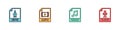 Set EPS file document, MP4, WAV and OGG icon. Vector Royalty Free Stock Photo