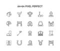 Set of equestrian race icons collection. Royalty Free Stock Photo