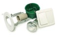 A set of equipment for installation of lighting in the apartment Royalty Free Stock Photo