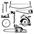 Set of equipment and tools for forestry and lumber industry