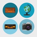 set equipment travel vacation Royalty Free Stock Photo