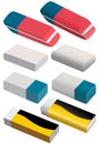 Set of Erasers of Different Color and Shape