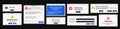 Set of error window messages in modern style. Warning notification pop up.