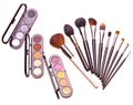 Set of essential professional make-up brushes