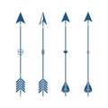 Set of ethnic 4 arrow isolated on white background. Royalty Free Stock Photo