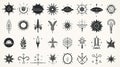 Set of Ethnic black ornaments on white background, tattoos Royalty Free Stock Photo