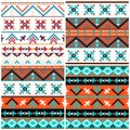 Set of 4 ethnic geometric patterns