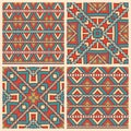 Set of 4 ethnic geometric patterns