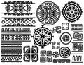 Set of Ethnic hand drawn tribal line border and hipster scribble design element. Native brushes. Aztec geometric monochrome Royalty Free Stock Photo