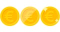 Set of euro coins icon isolated on white background. Vector illustration Royalty Free Stock Photo