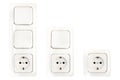 Set Of European Electric Sockets And Light Switches Royalty Free Stock Photo