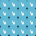 Set Exclamation mark in triangle and Lighter on seamless pattern. Vector Royalty Free Stock Photo