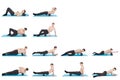Set of 12 exercises using a foam roller for a myofascial release massage