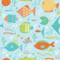 Set of exotic fish. Vector illustration Royalty Free Stock Photo
