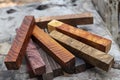 Set Exotic wood real for blanks Royalty Free Stock Photo