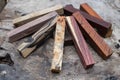 Set Exotic wood real for blanks Royalty Free Stock Photo