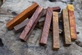 Set Exotic wood real for blanks Royalty Free Stock Photo