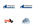 Set of Express Truck Logo Vector Design Royalty Free Stock Photo
