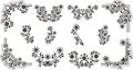 Ornamental Floral Vector Doodle Designs and Corners