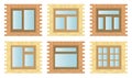Set Exterior Wooden Windows